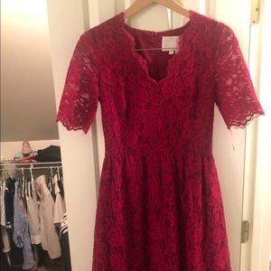 Gal Meets Glam Collection Red Lace Dress Size 4